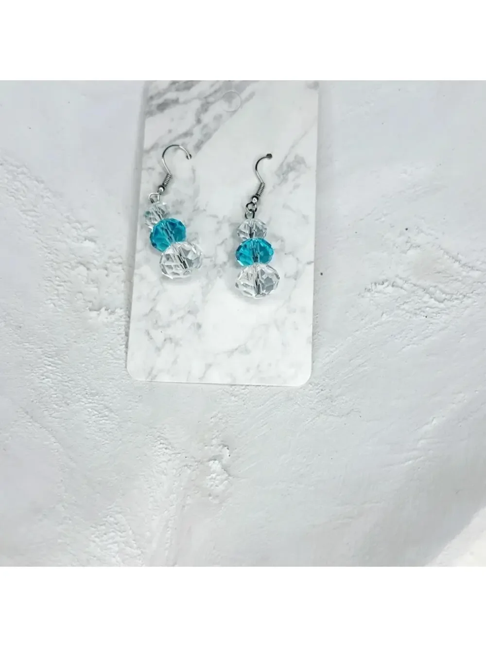 405u. Blue Crystal Earrings